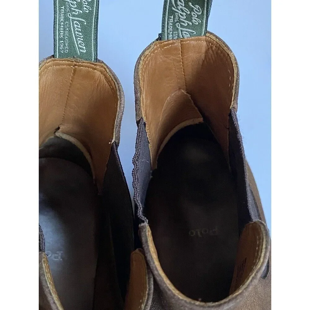 Polo Ralph Lauren Brown Suede Pull On Bryson Chls Boots Men's 10 D Retail $490